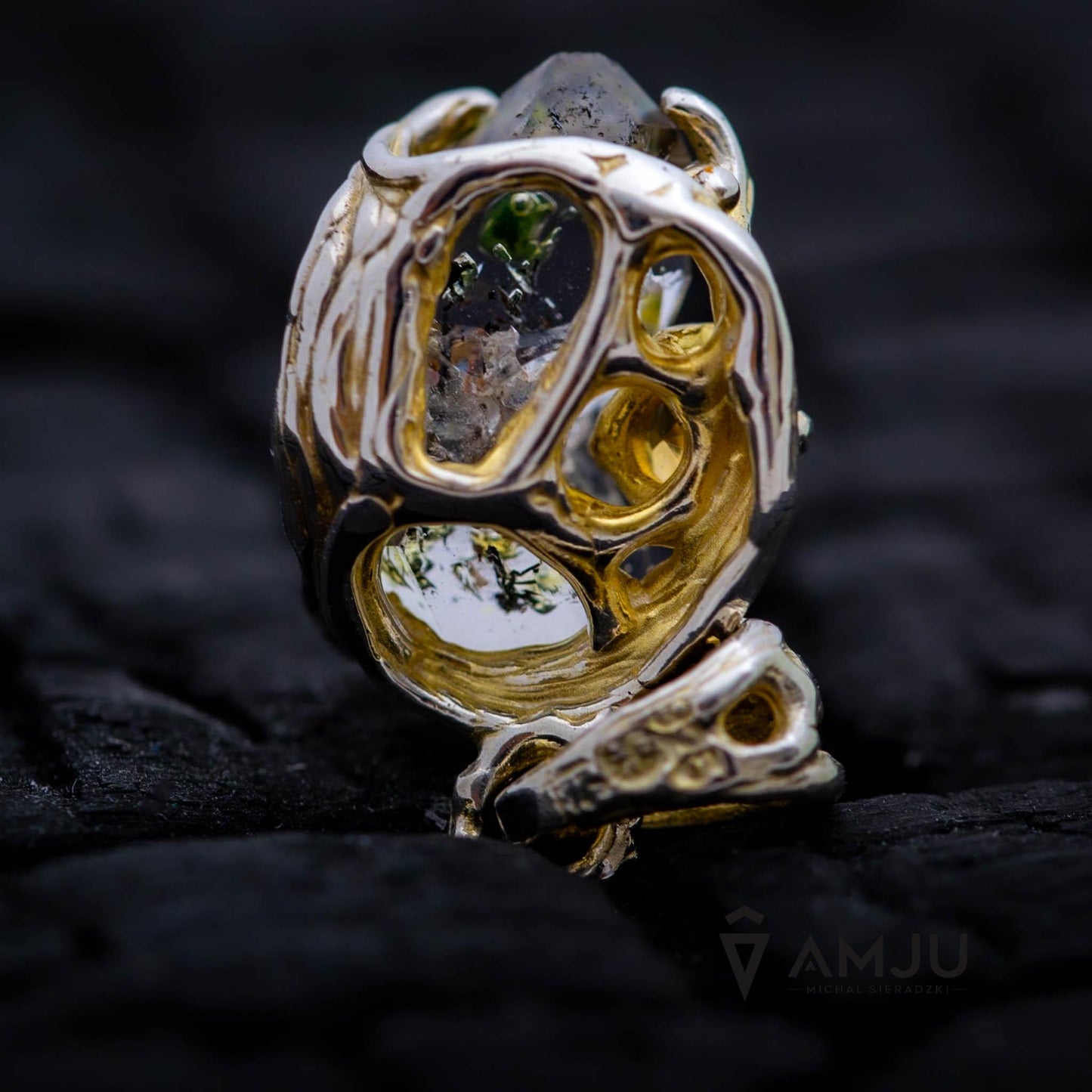 Herkimer Diamond with citrine, pendant