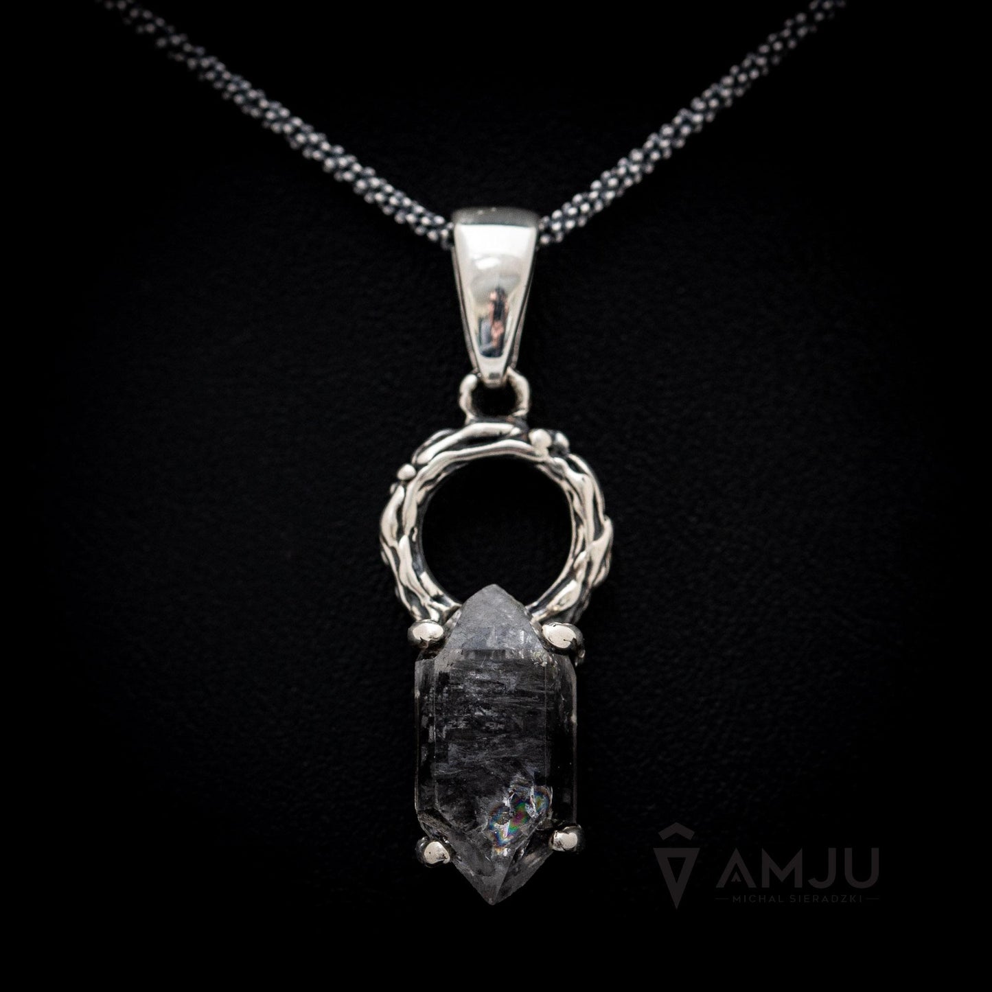 Black Rainbow Tibetan Quartz, pendant