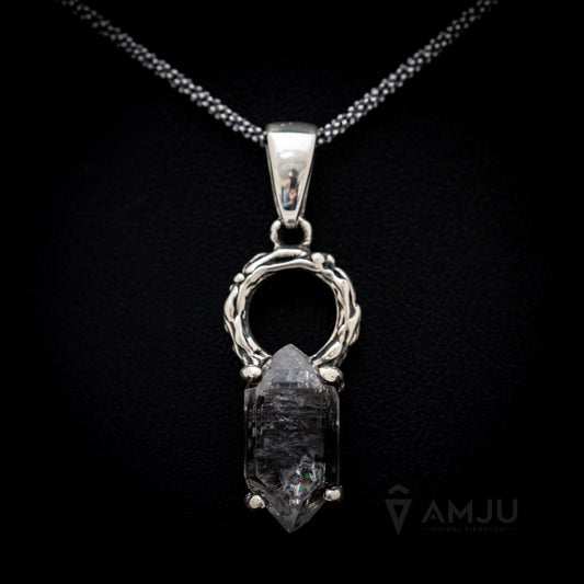 Black Rainbow Tibetan Quartz, pendant