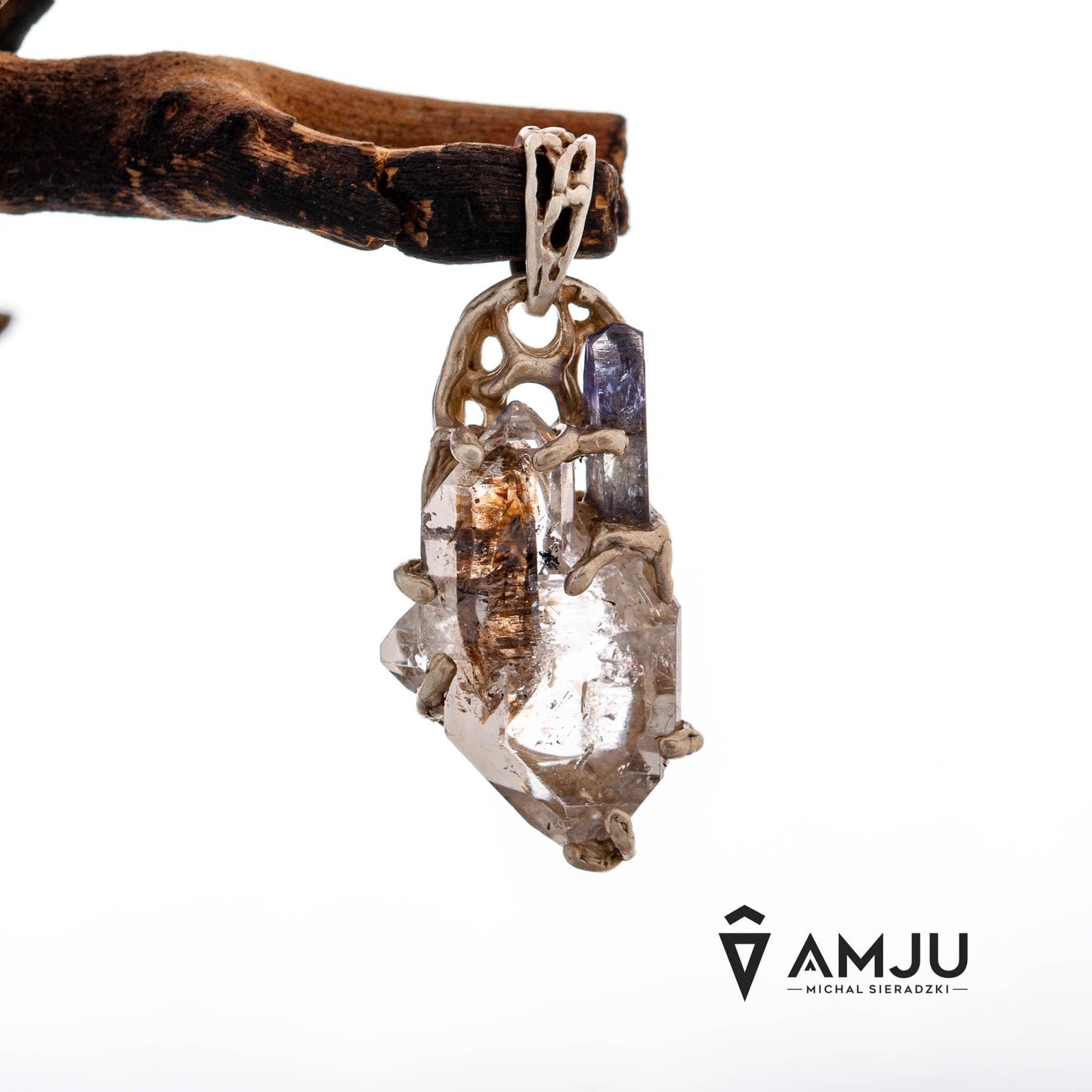 Tibetan Quartz and Tanzanite, pendant