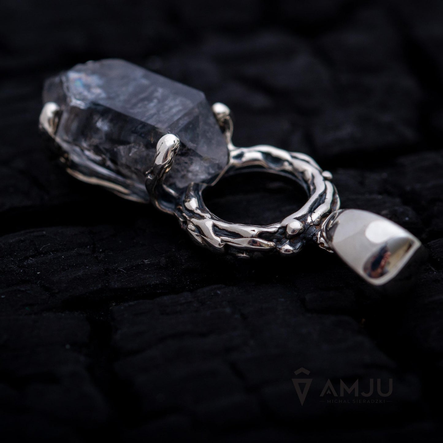 Black Rainbow Tibetan Quartz, pendant