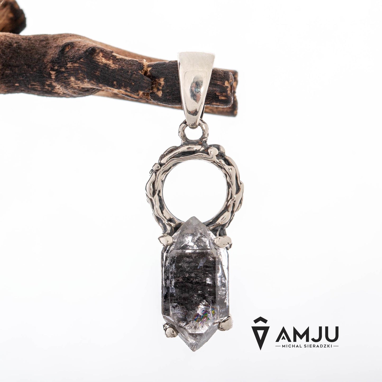 Black Rainbow Tibetan Quartz, pendant