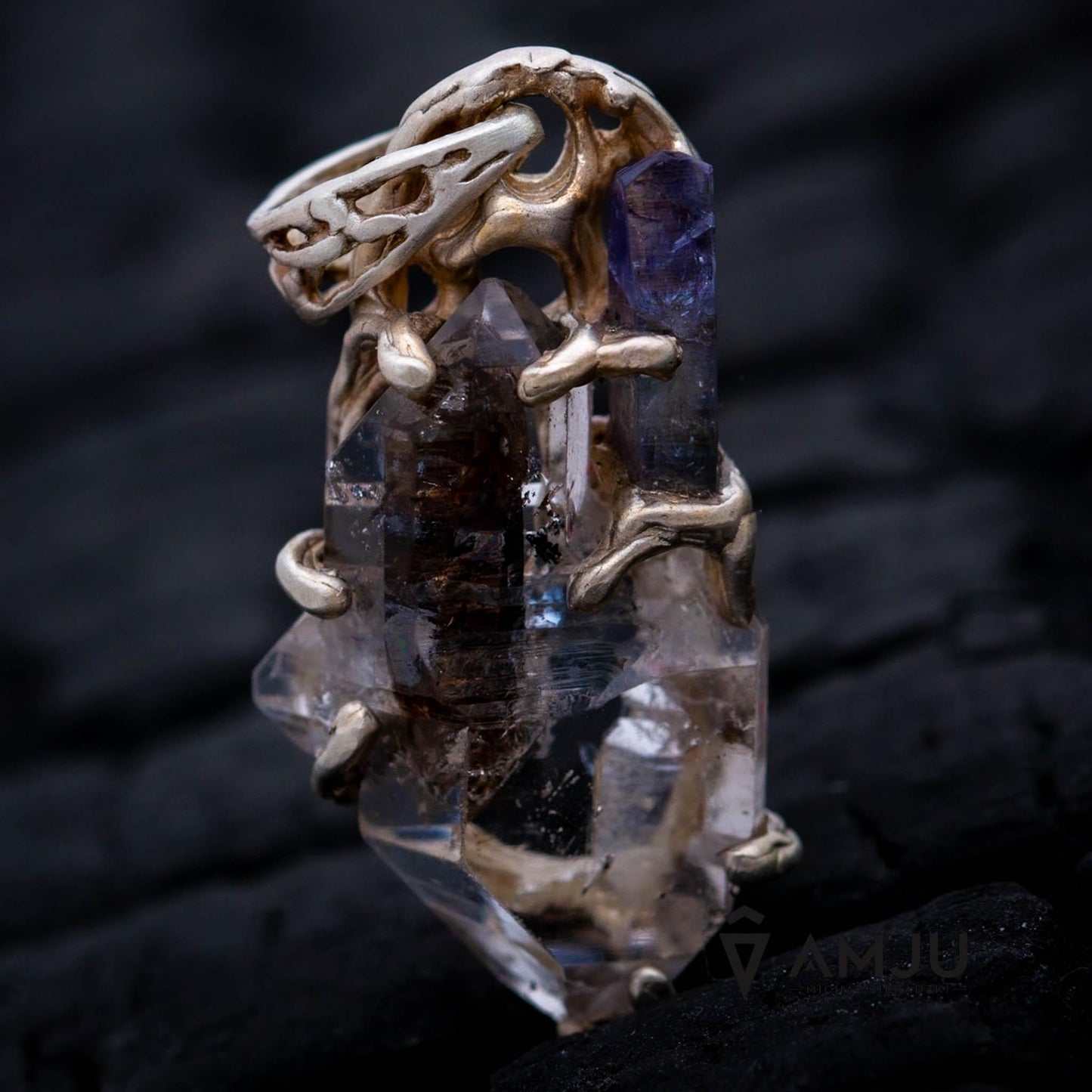 Tibetan Quartz and Tanzanite, pendant