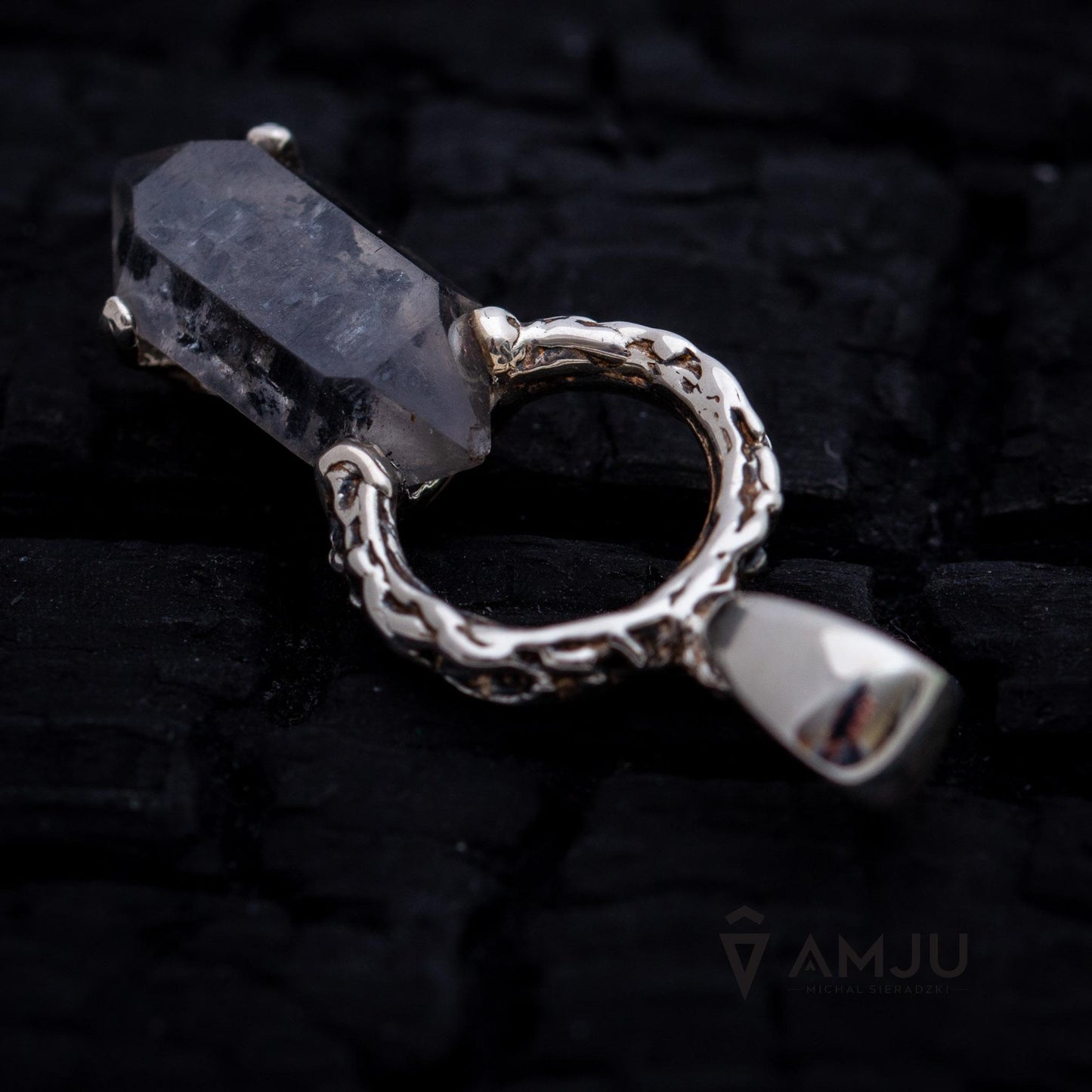 Black Rainbow Tibetan Quartz, pendant