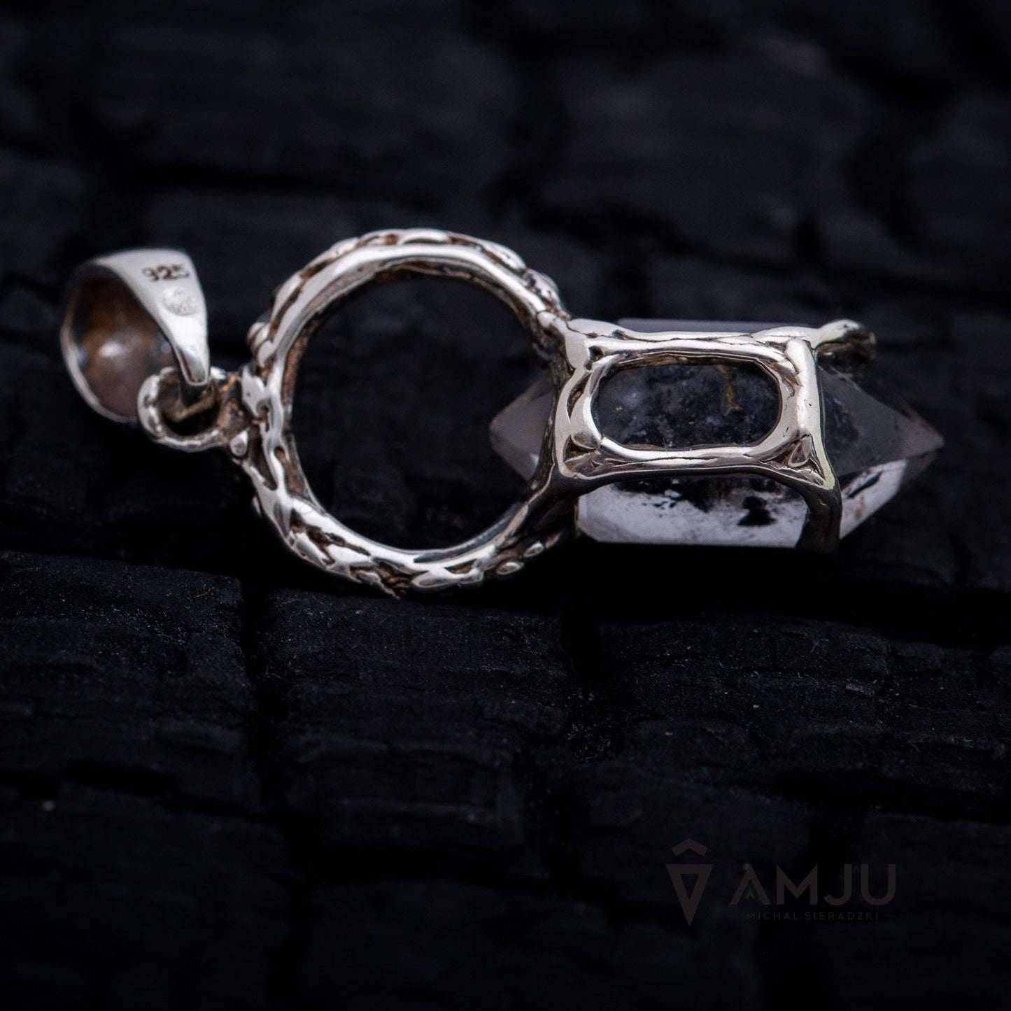 Black Rainbow Tibetan Quartz, pendant