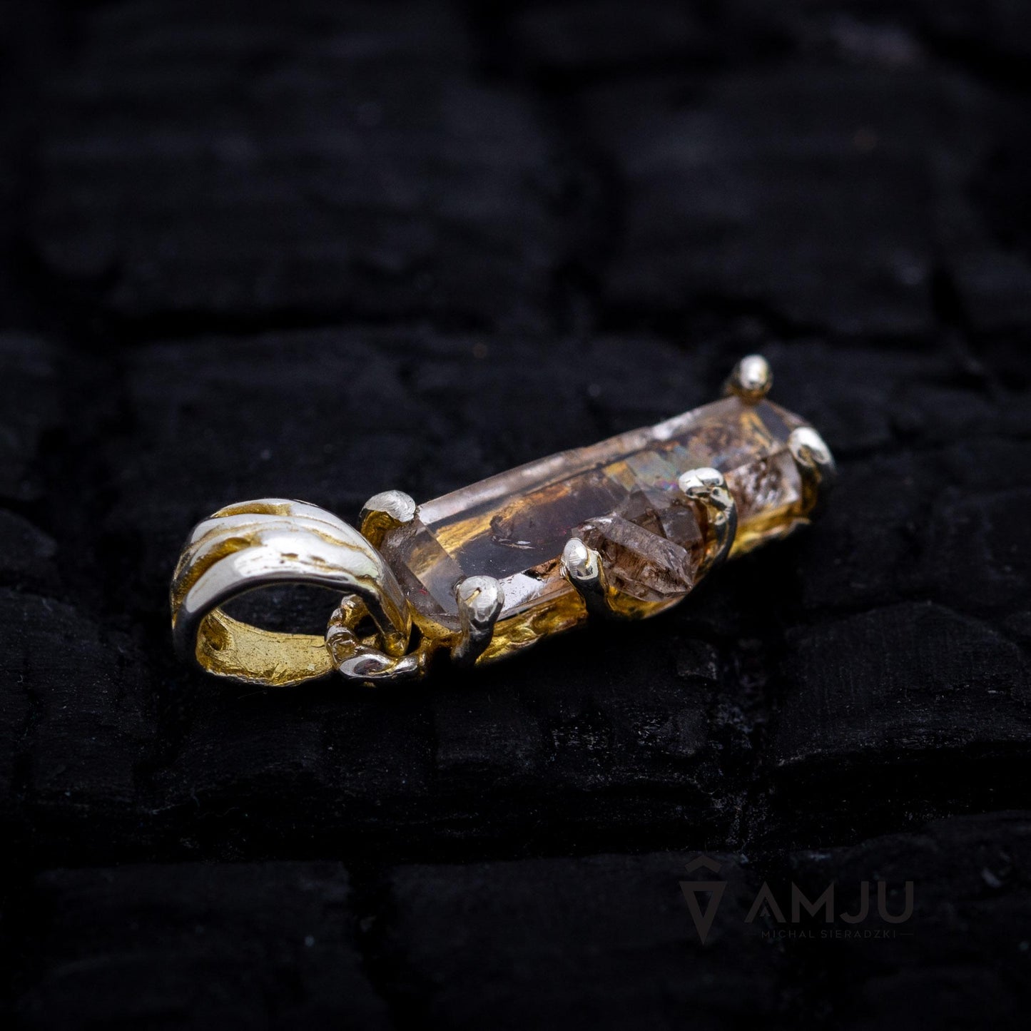 Tibetan Quartz with baby crystals, pendant