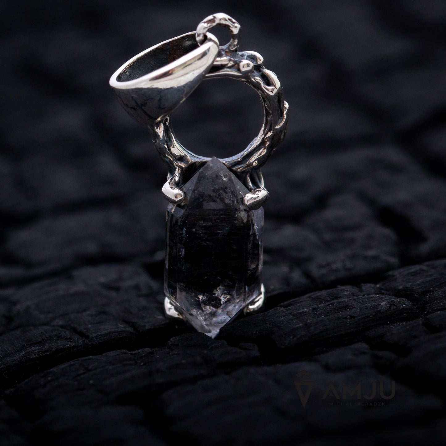 Black Rainbow Tibetan Quartz, pendant