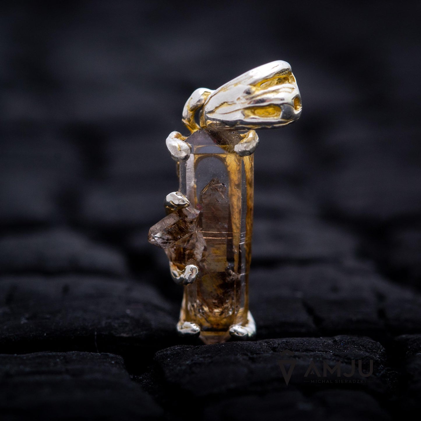 Tibetan Quartz with baby crystals, pendant