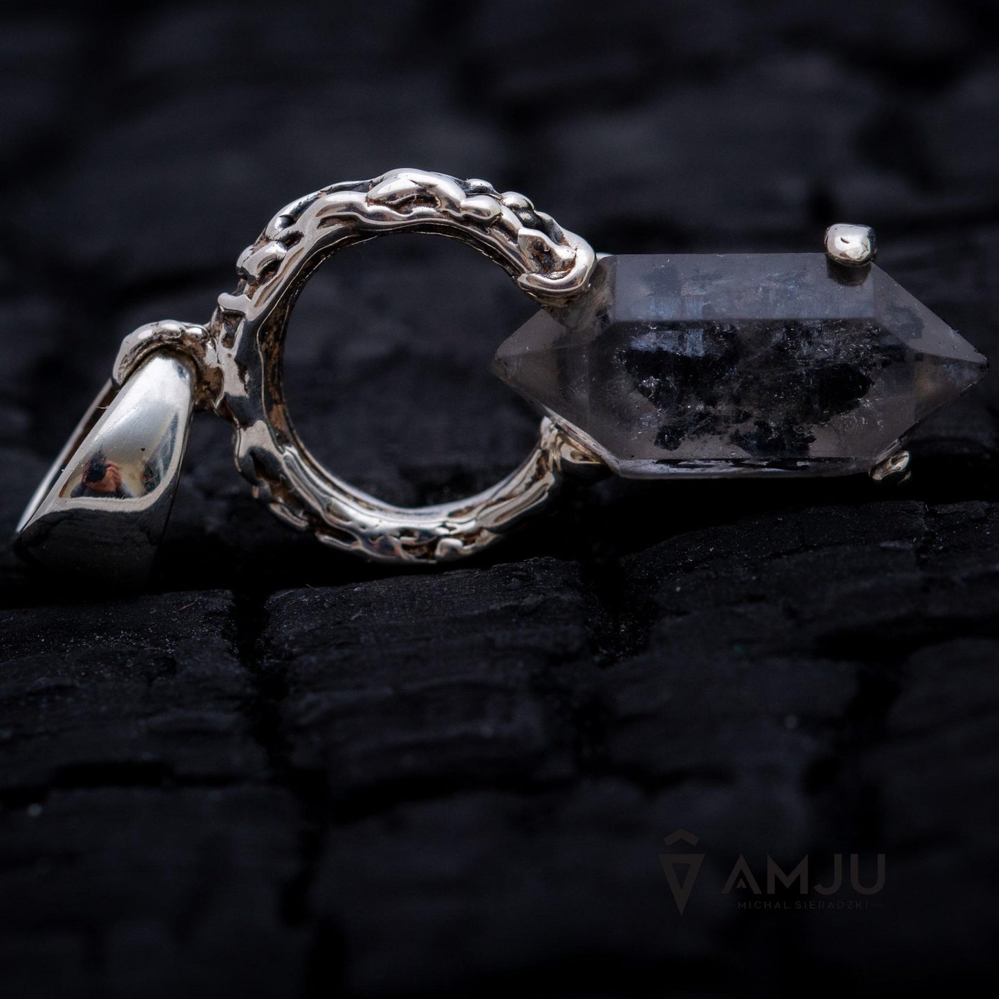 Black Rainbow Tibetan Quartz, pendant