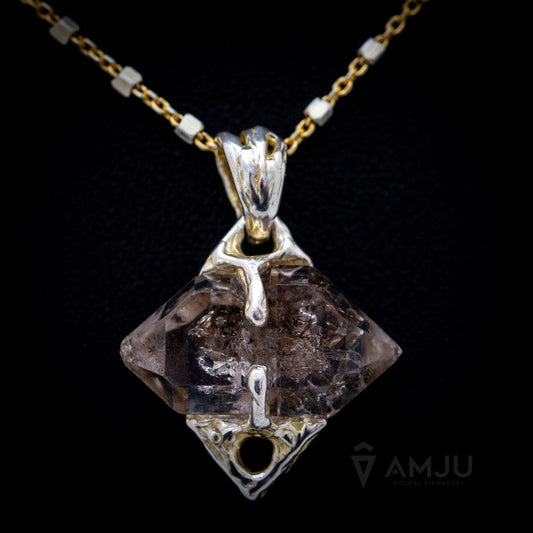 Tibetan Quartz, square pendant