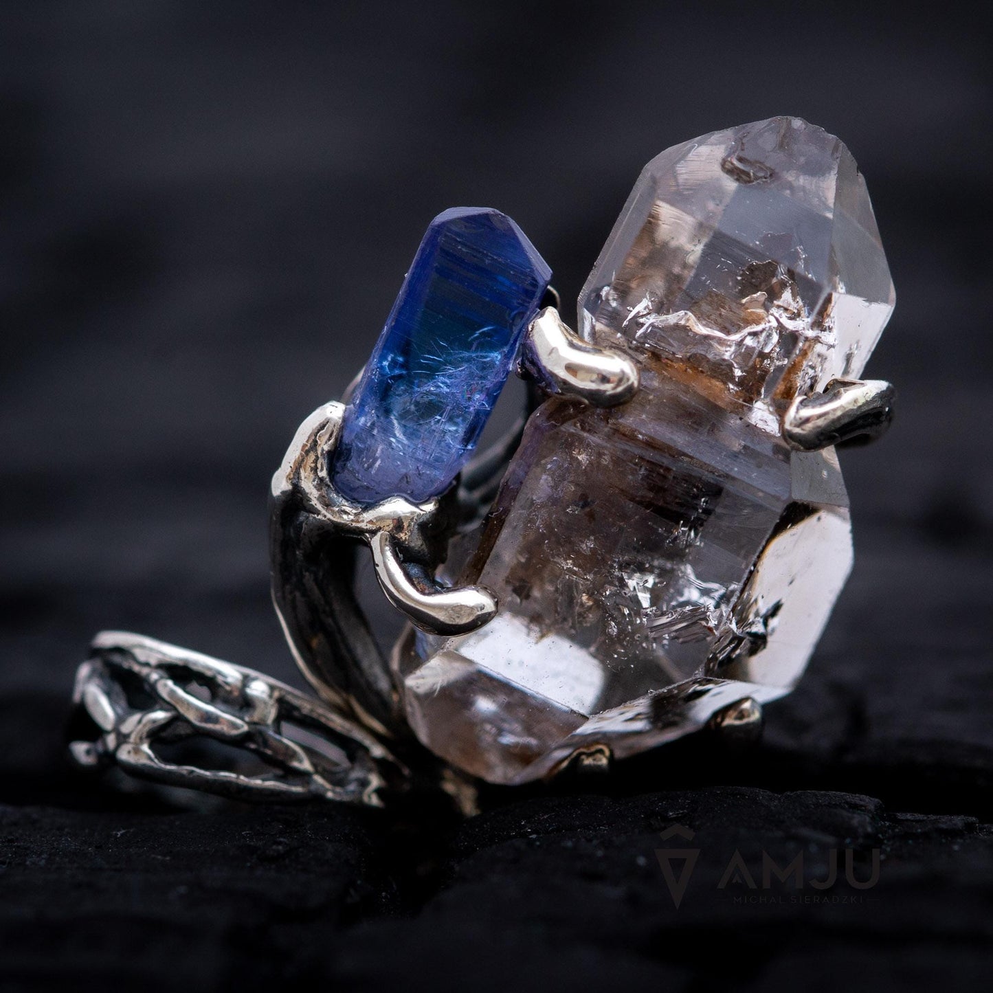 Tibetan Quartz and Tanzanite, pendant
