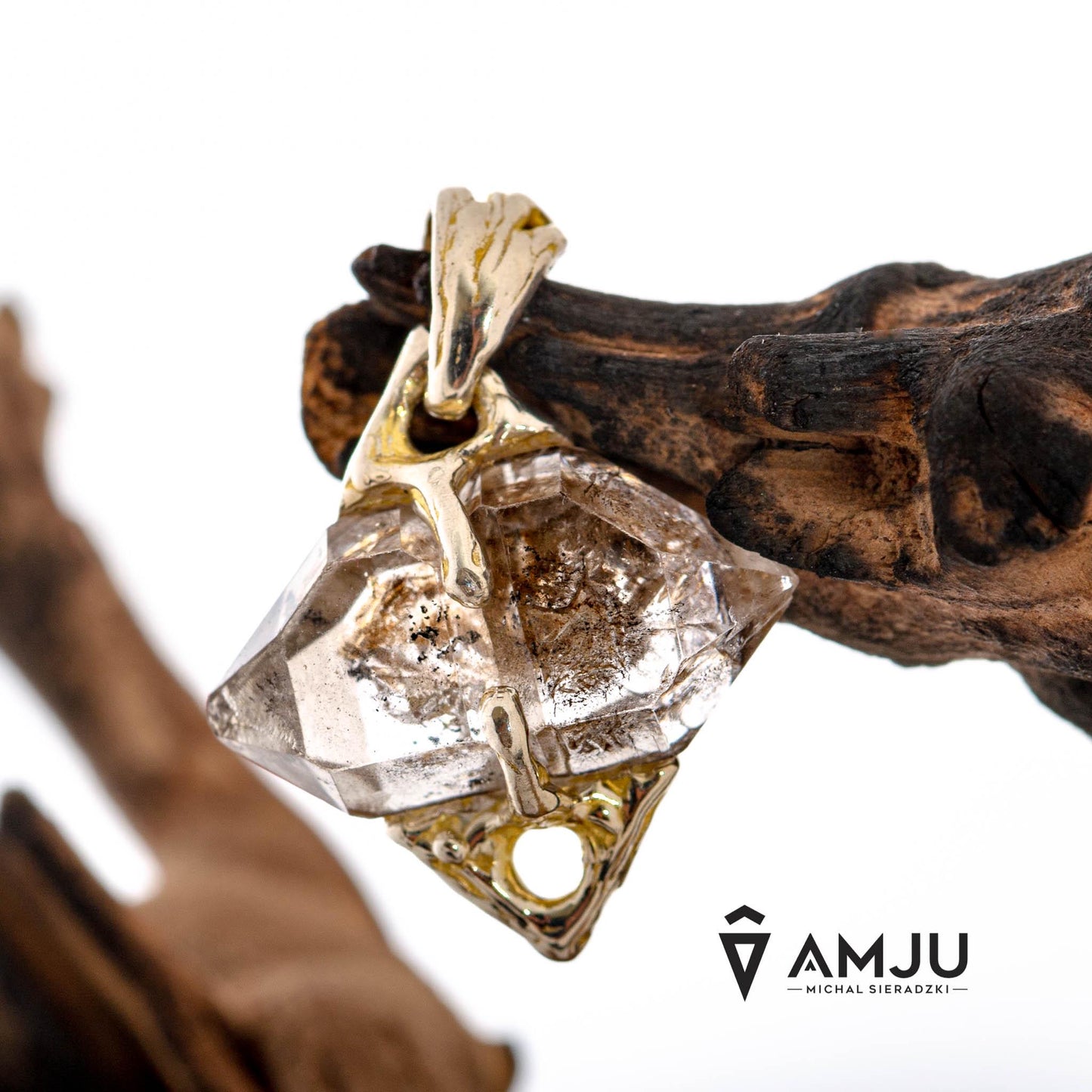 Tibetan Quartz, square pendant