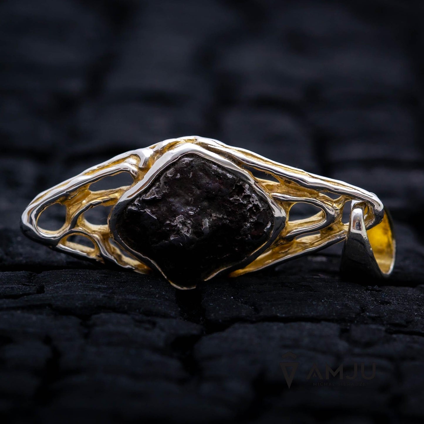 Sikhote Alin meteorite with peridot, pendant