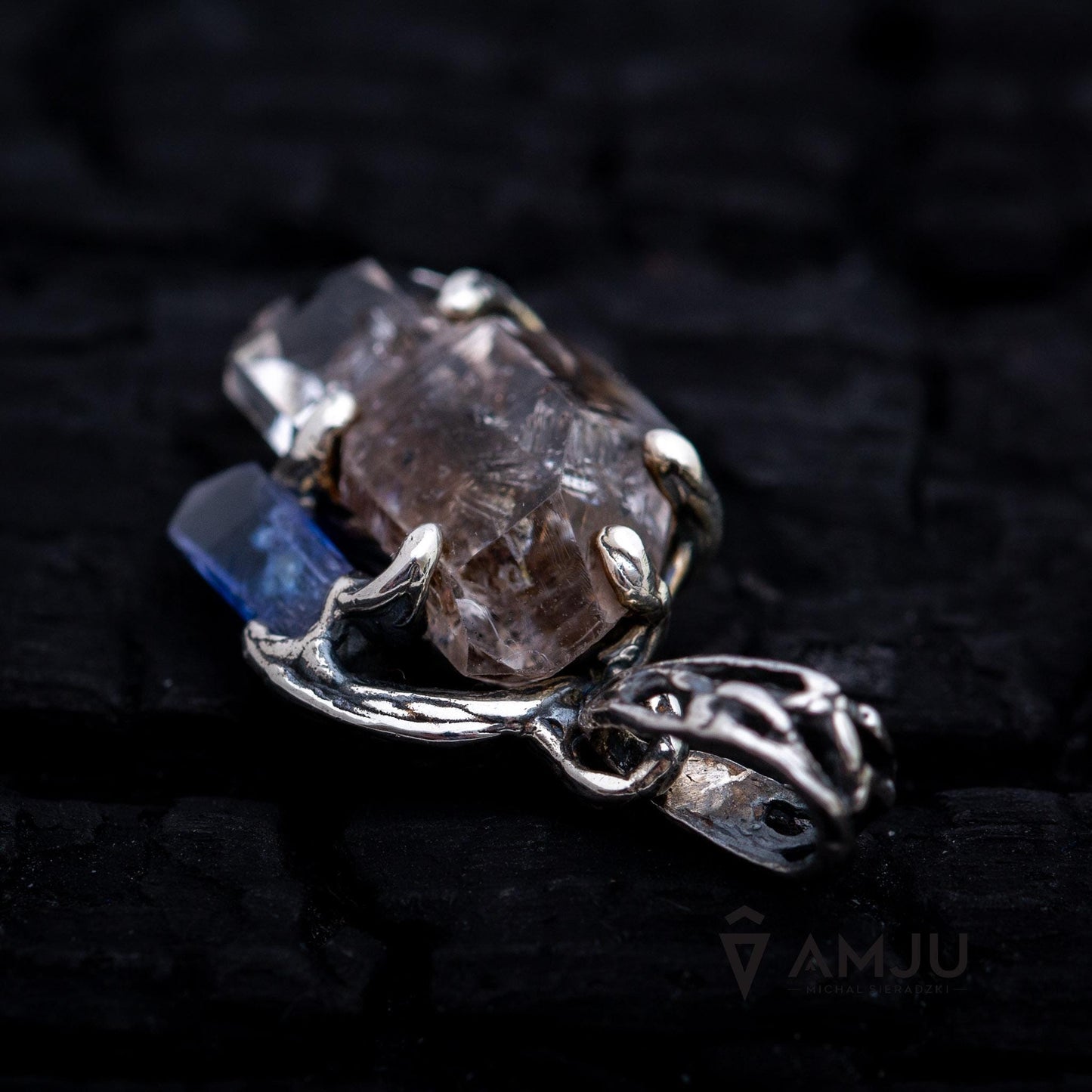 Tibetan Quartz and Tanzanite, pendant