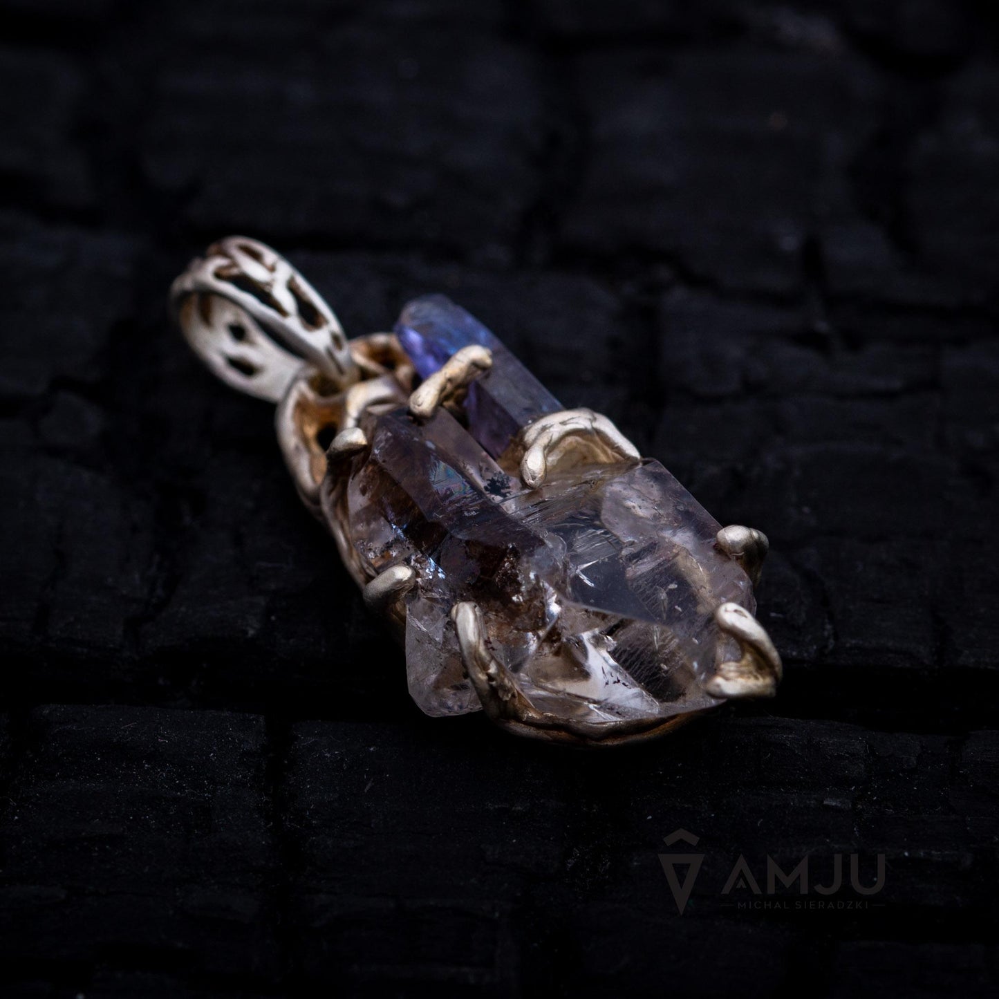 Tibetan Quartz and Tanzanite, pendant