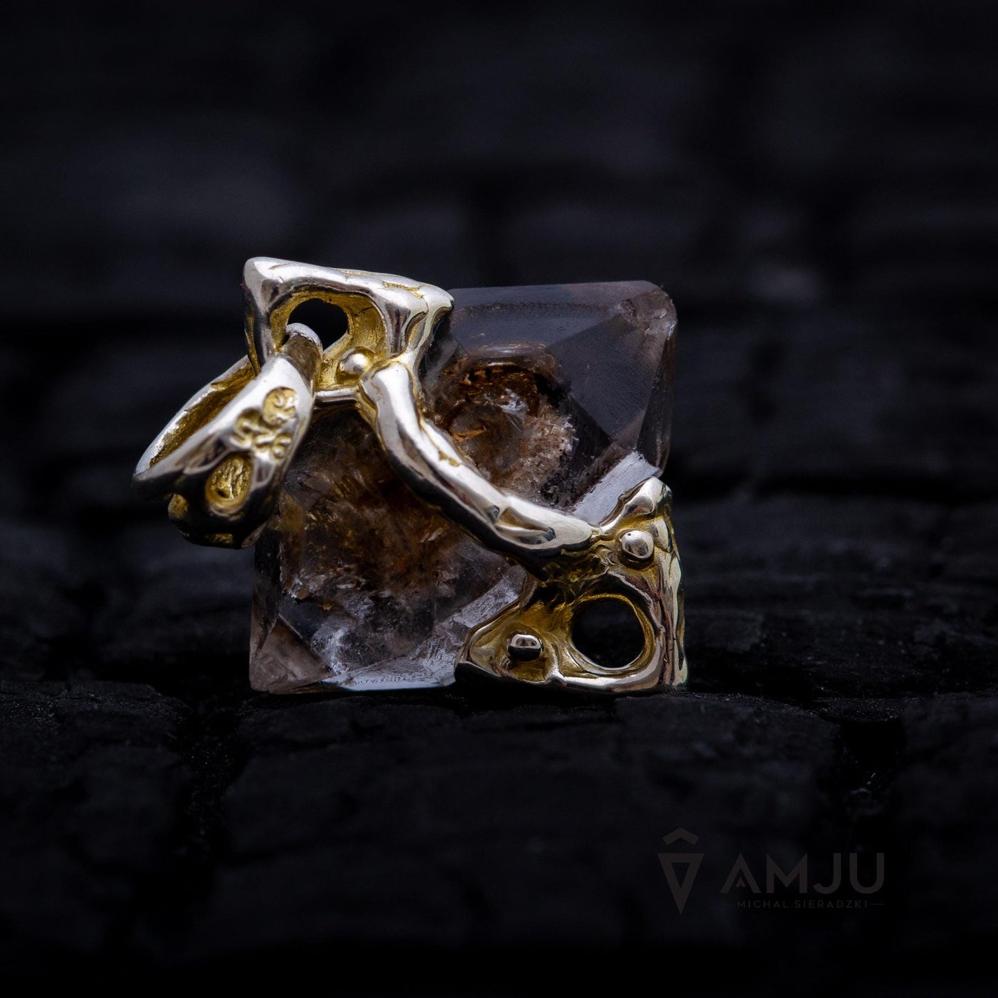 Tibetan Quartz, square pendant