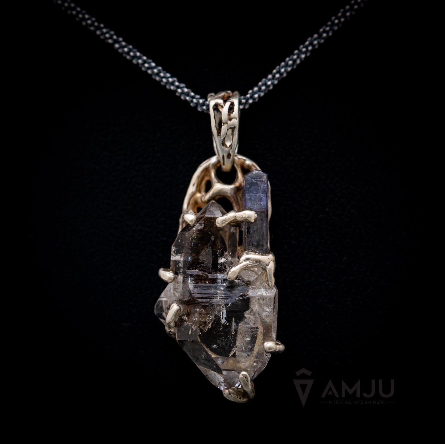 Tibetan Quartz and Tanzanite, pendant