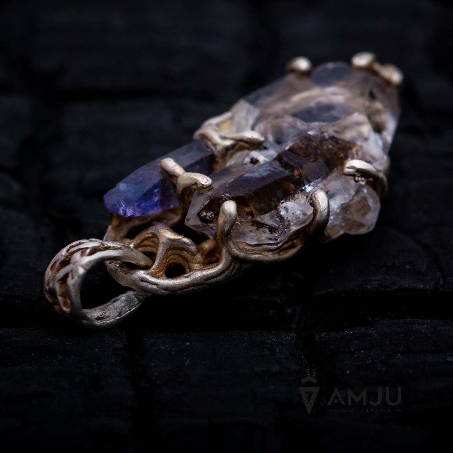 Tibetan Quartz and Tanzanite, pendant